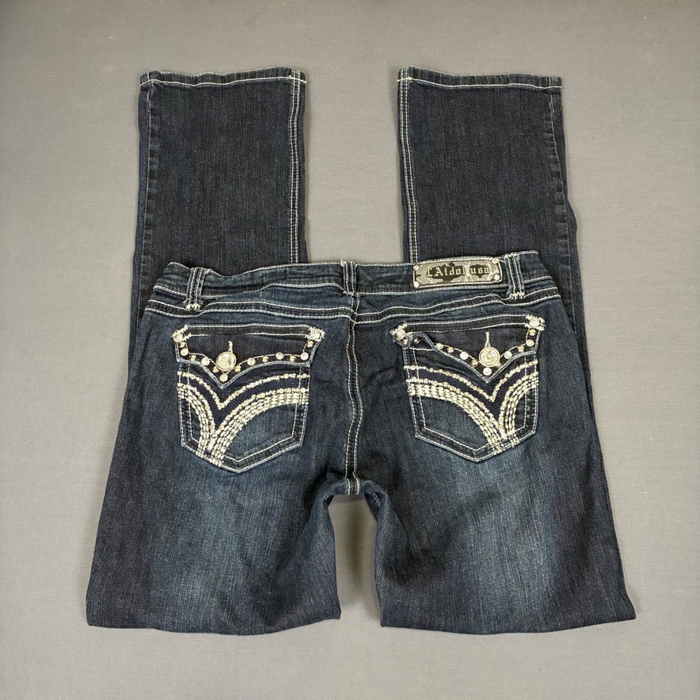 LA Idol USA Bootcut Jeans Dark Wash Women's Size 34x32 Y2K Grunge